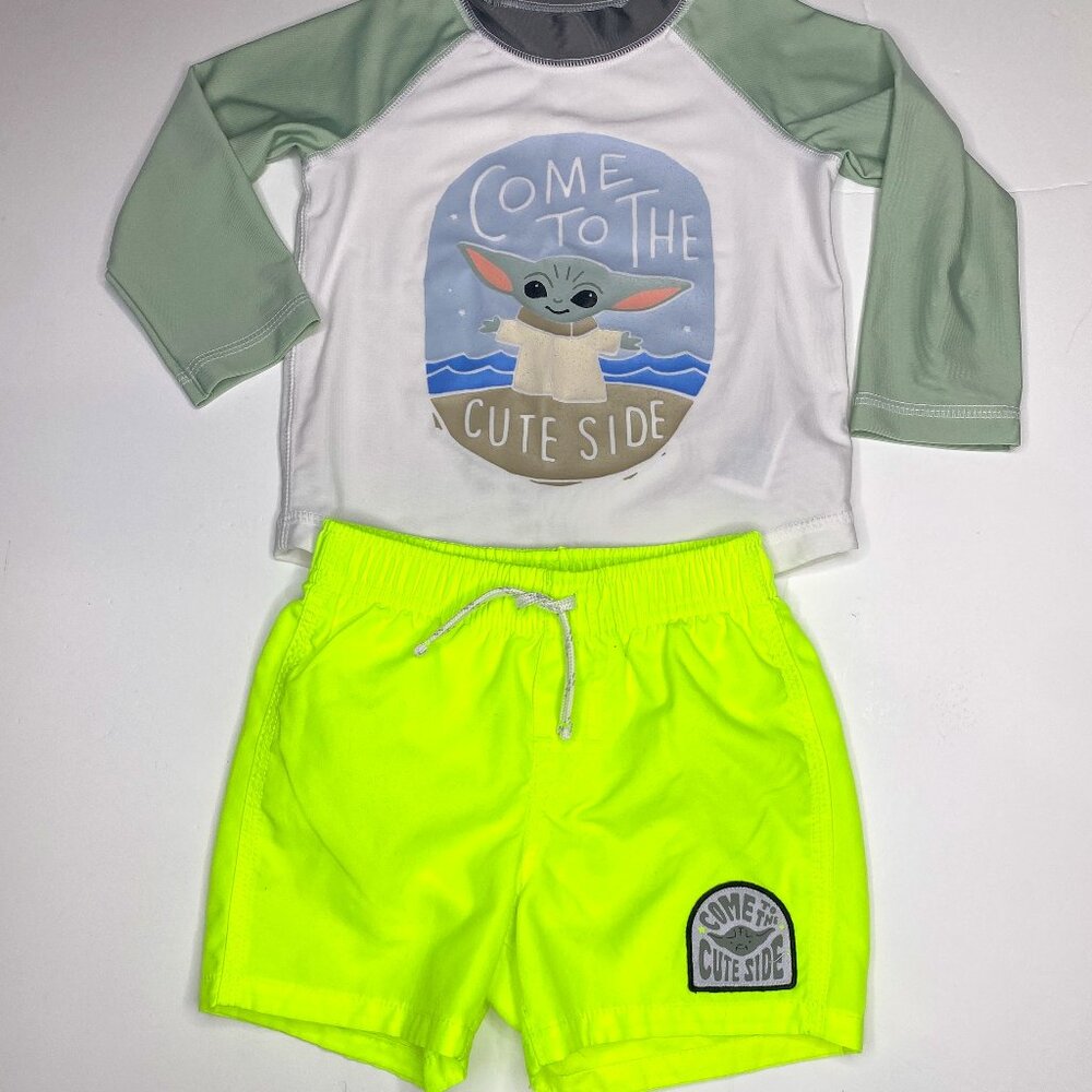 Baby GAP, Star Wars, boy's 18-24 M, long sleeve Yoda swim set, EUC.